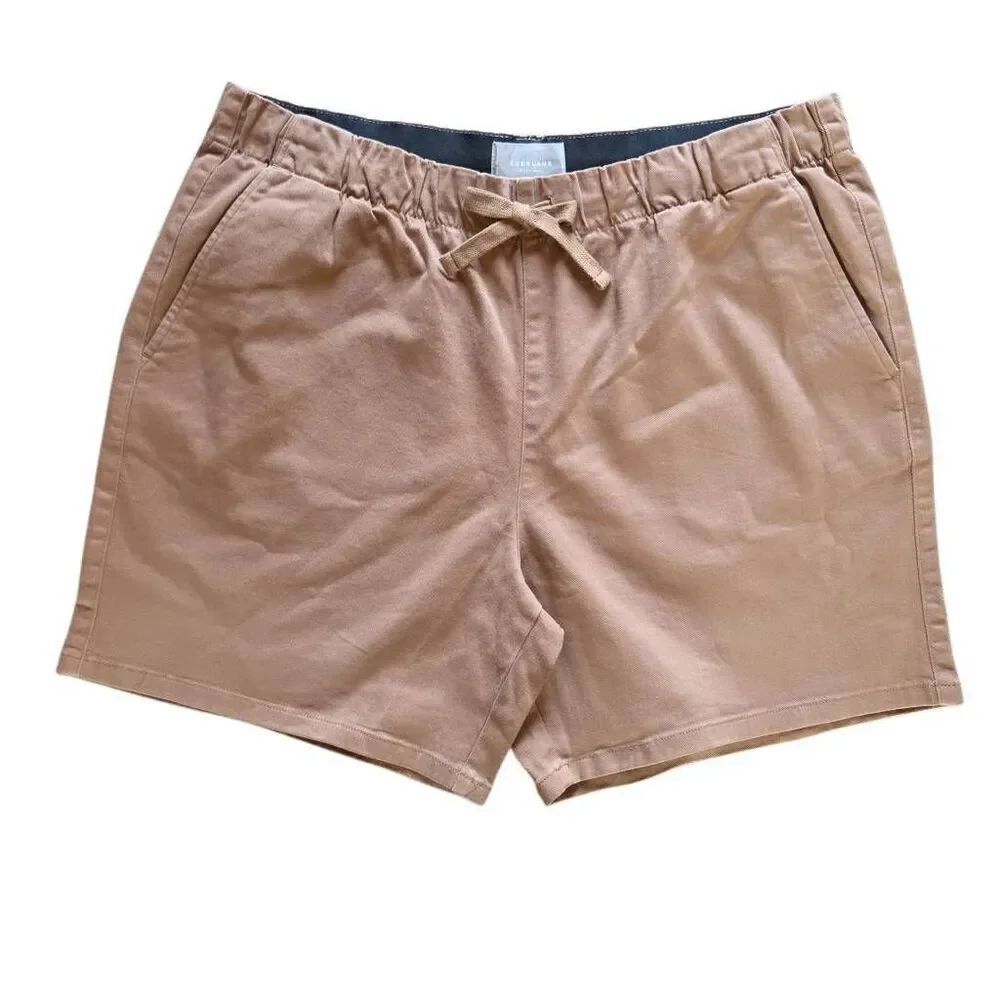 EVERLANE Organic Cotton Canvas Drawstring Shorts Rust XLarge